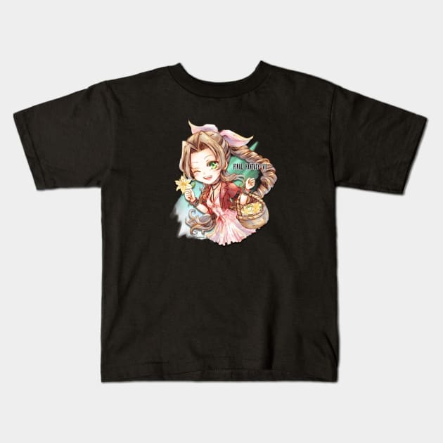 Final Fantasy 7 Remake Aerith Gainsborough Kids T-Shirt by candypiggy